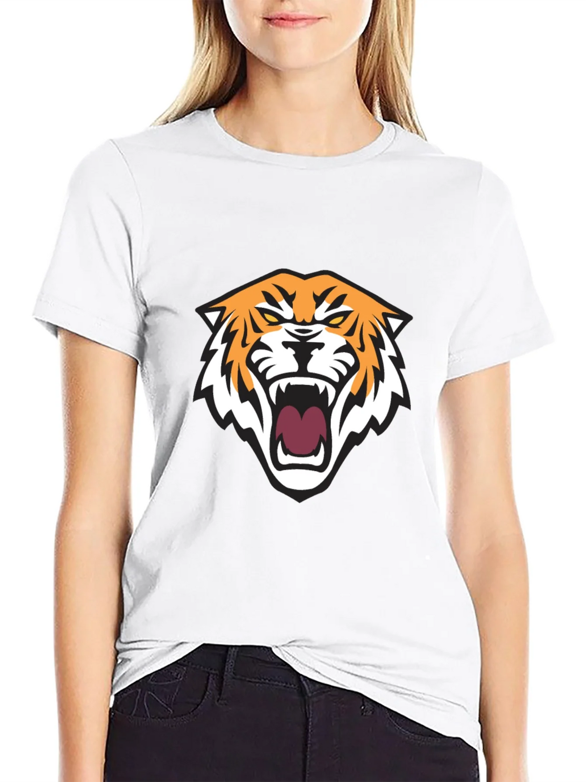Mens Black T-Shirt with Tiger Graphic