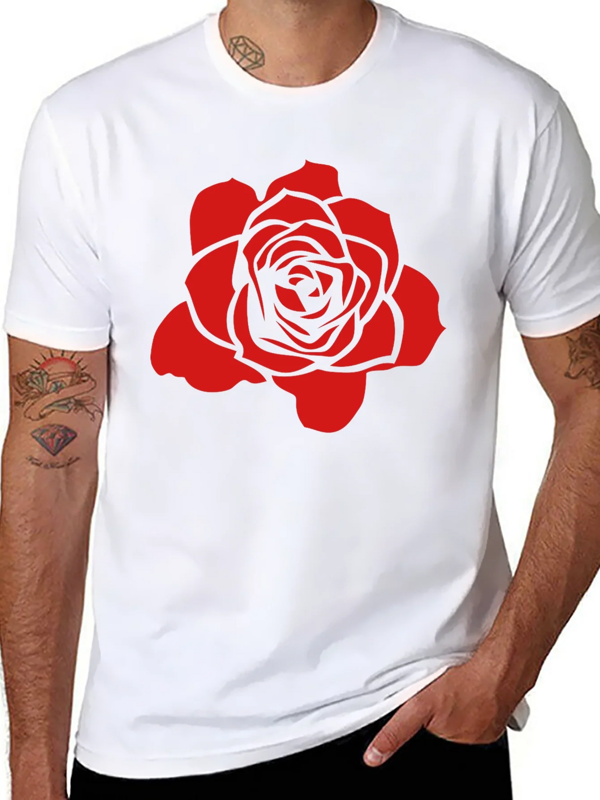 Rose Graphic Black T-Shirt - Stylish and Bold