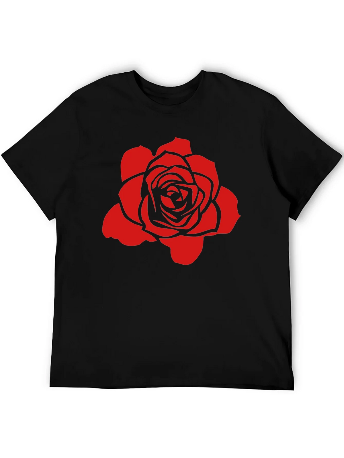 Rose Graphic Black T-Shirt - Stylish and Bold