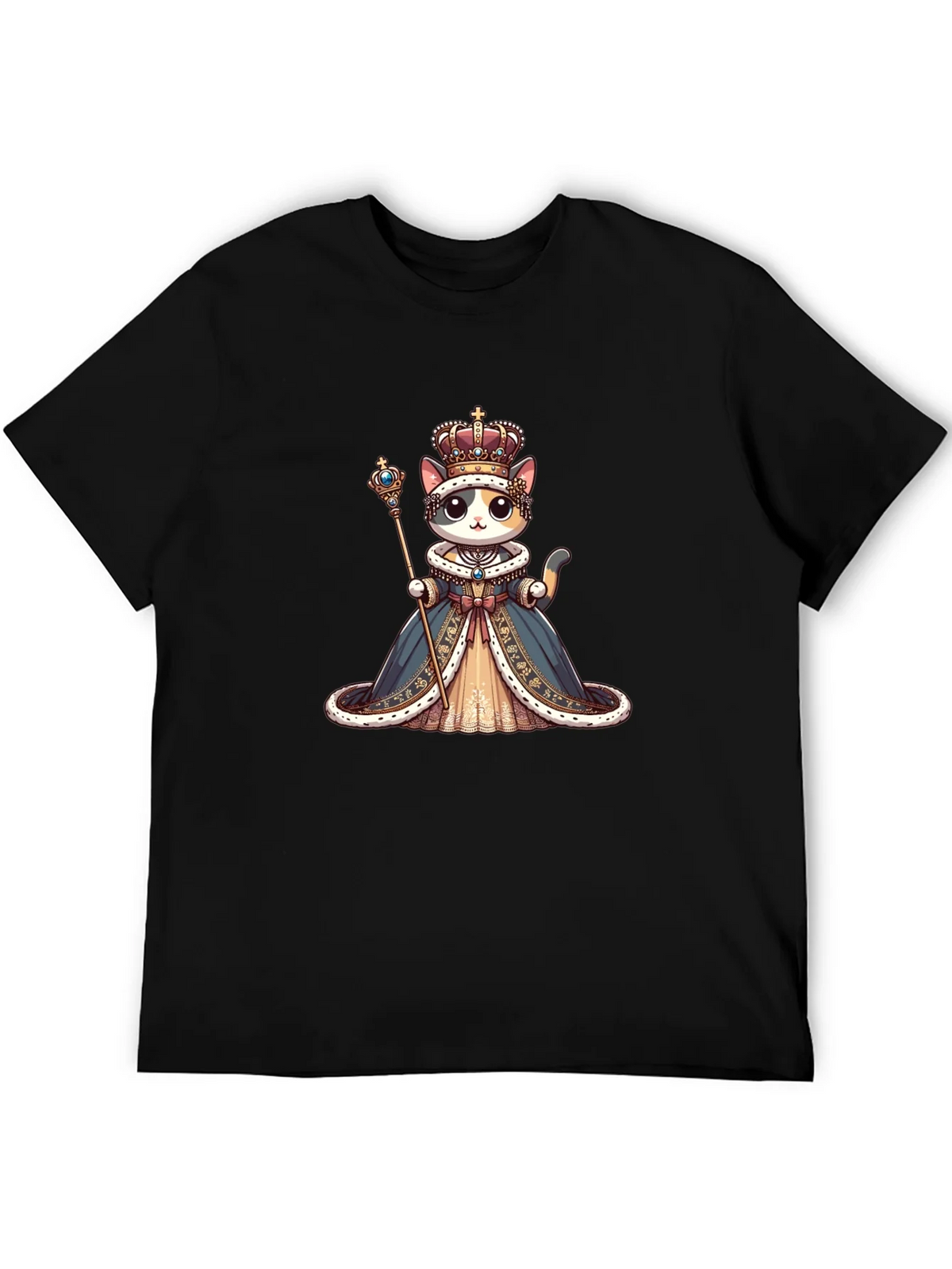 Cat Queen Graphic Tee - Royal Feline Style