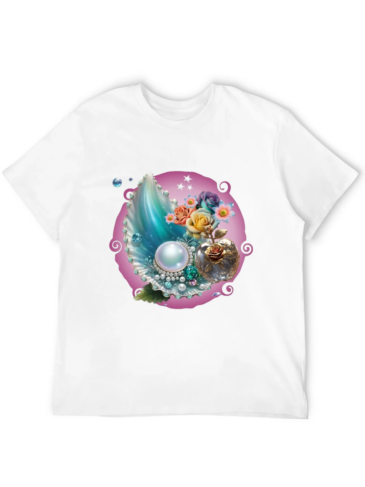 Fantasy Pearl Shell Graphic Tee - Black
