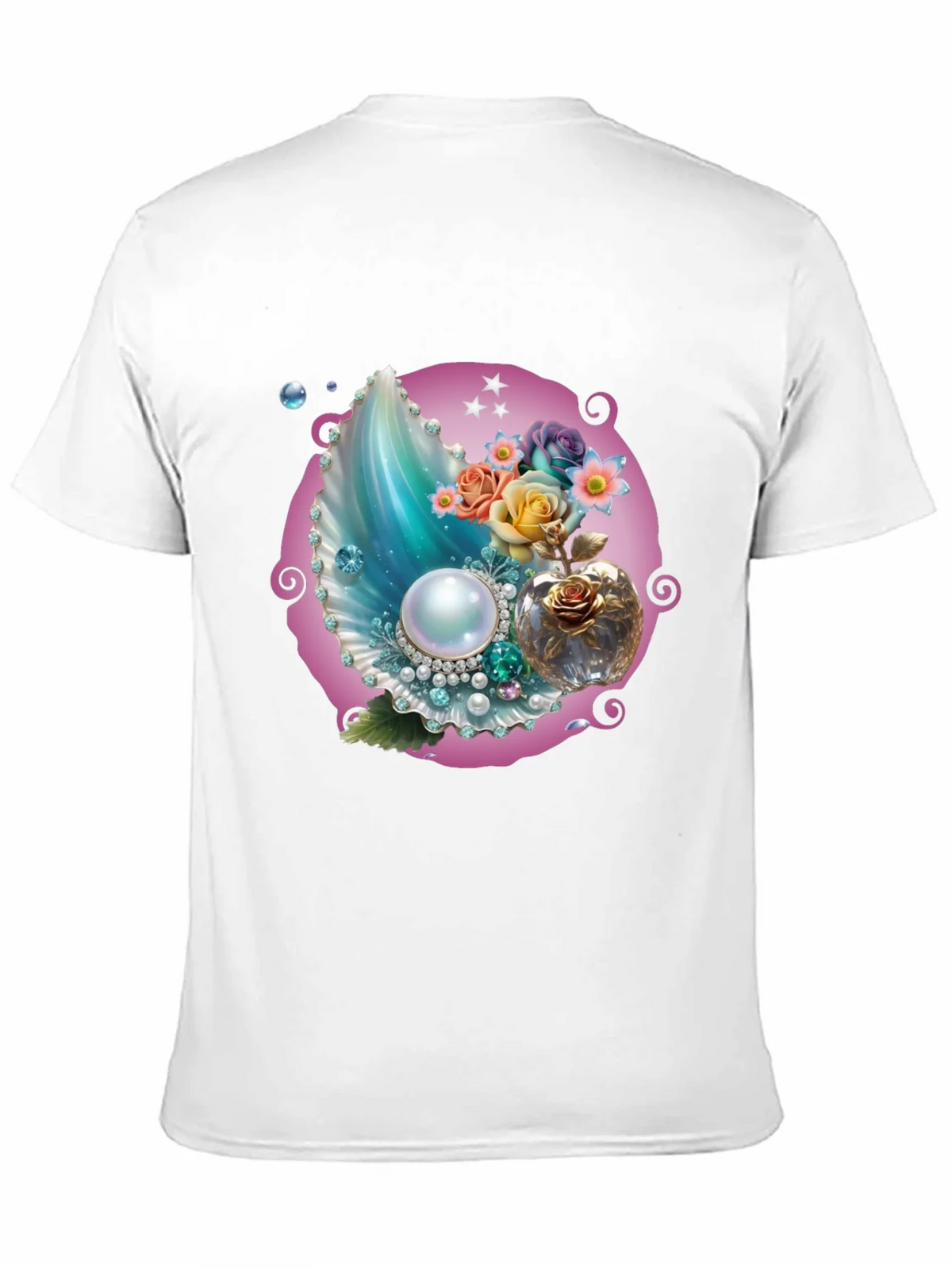 Fantasy Pearl Shell Graphic Tee - Black
