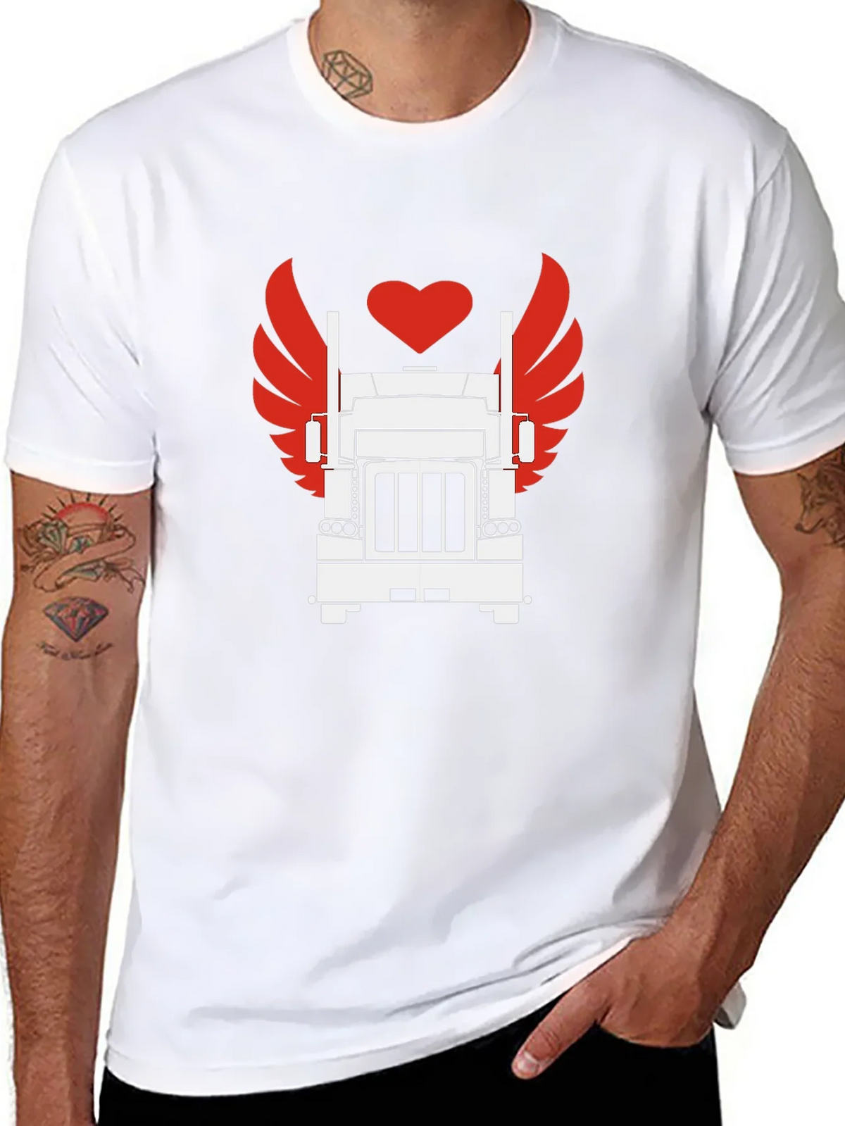 Trucker Love Graphic Tee - Cool Black T-Shirt