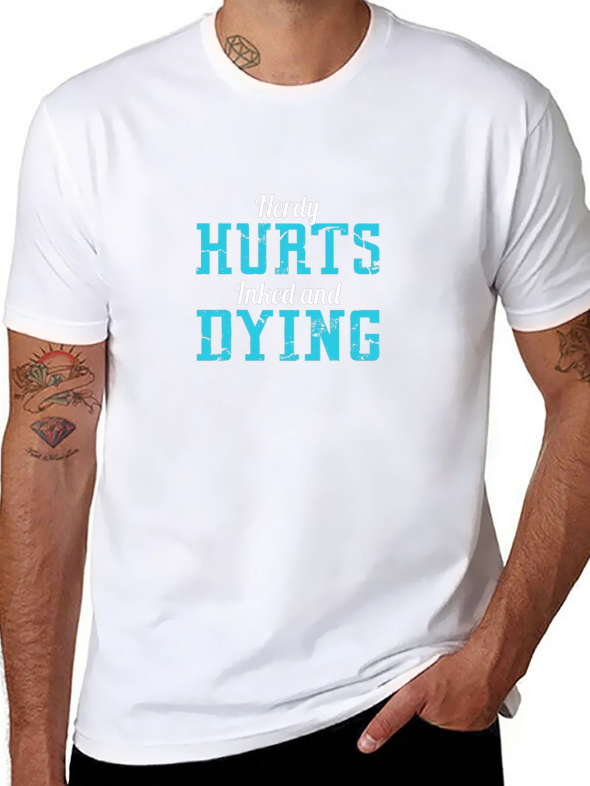 Nerdy Hurts Inked and Dying Black T-Shirt