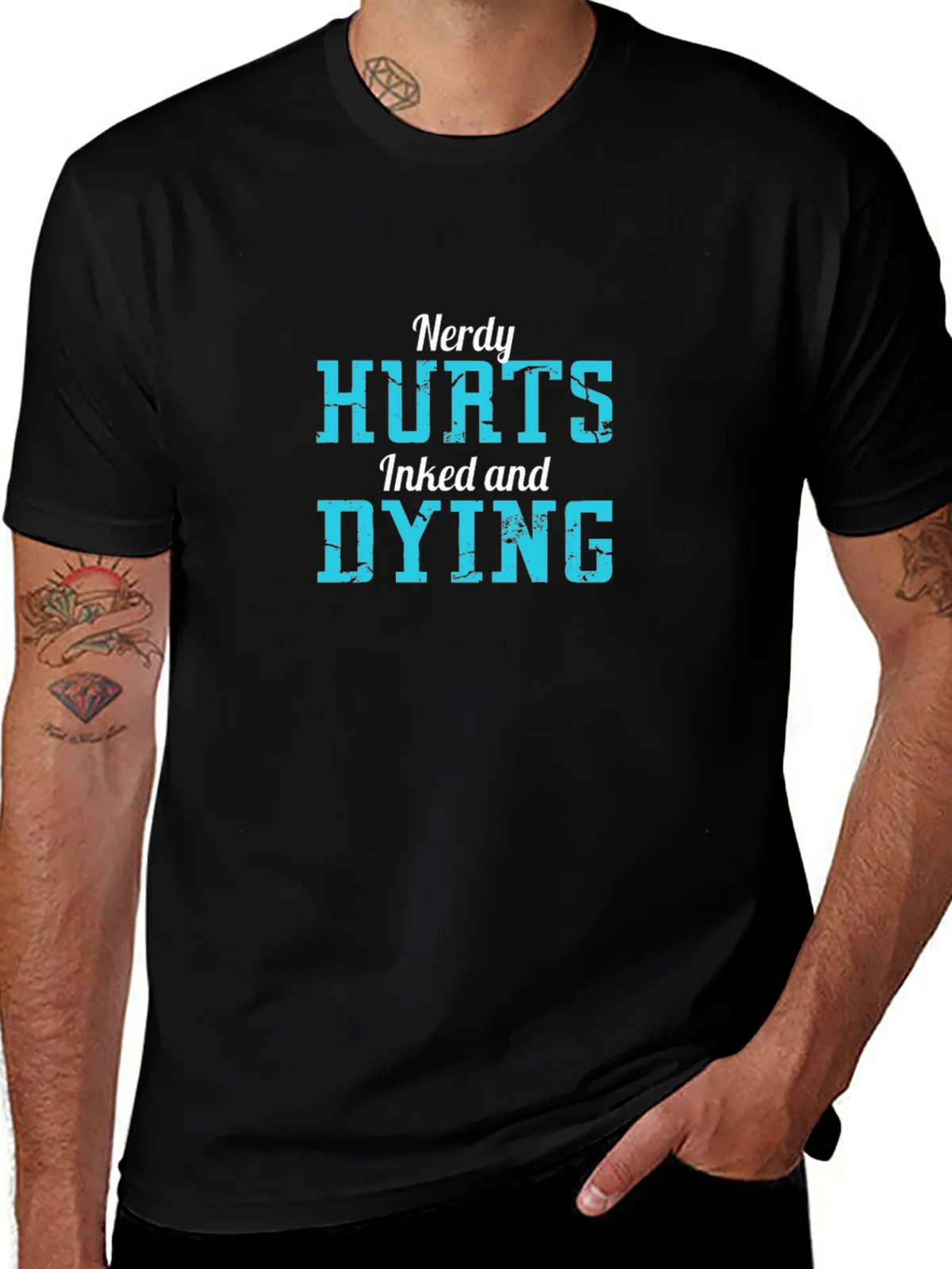Nerdy Hurts Inked and Dying Black T-Shirt