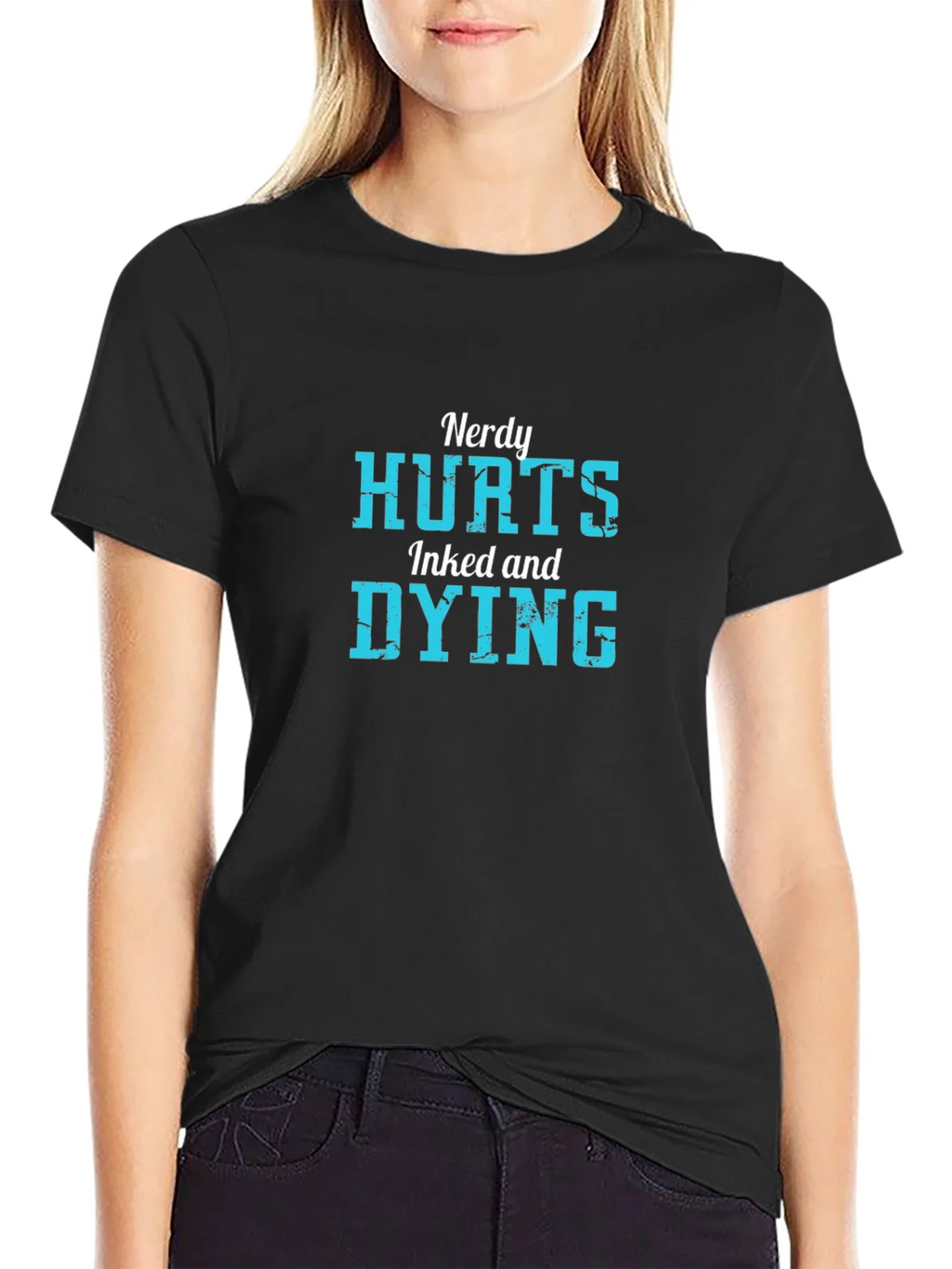 Nerdy Hurts Inked and Dying Black T-Shirt