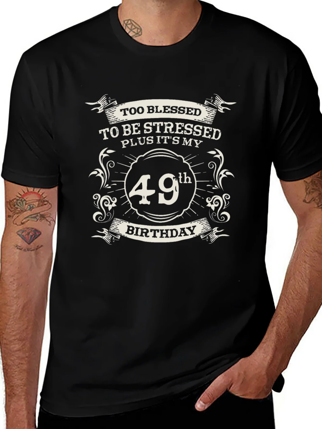 49th Birthday Blessed Stressed T-Shirt