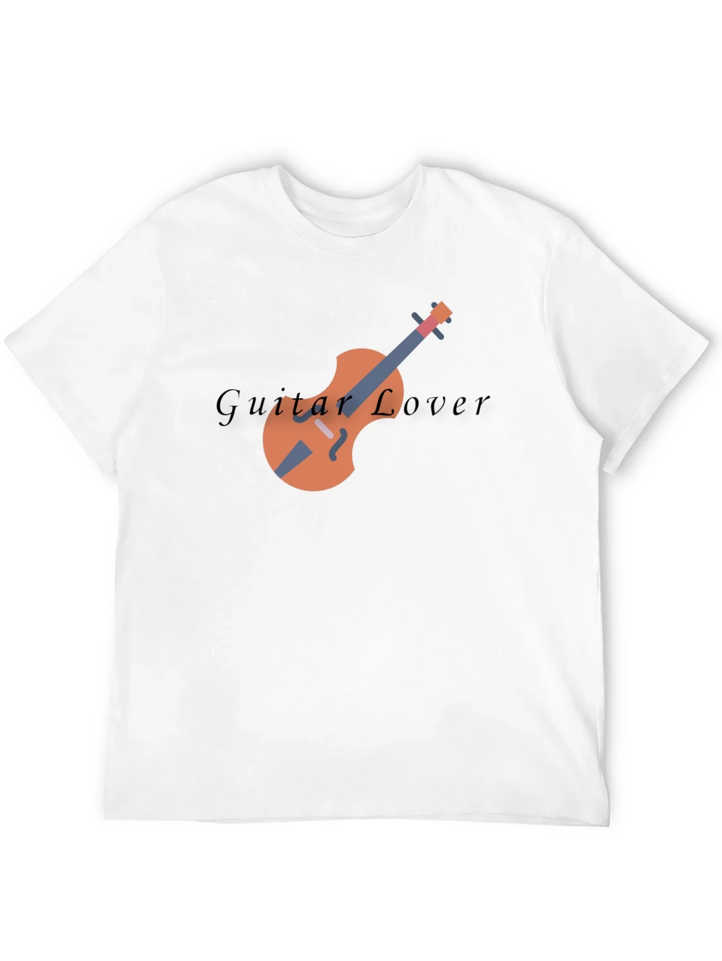 Guitar Lover Graphic Print Black T-Shirt