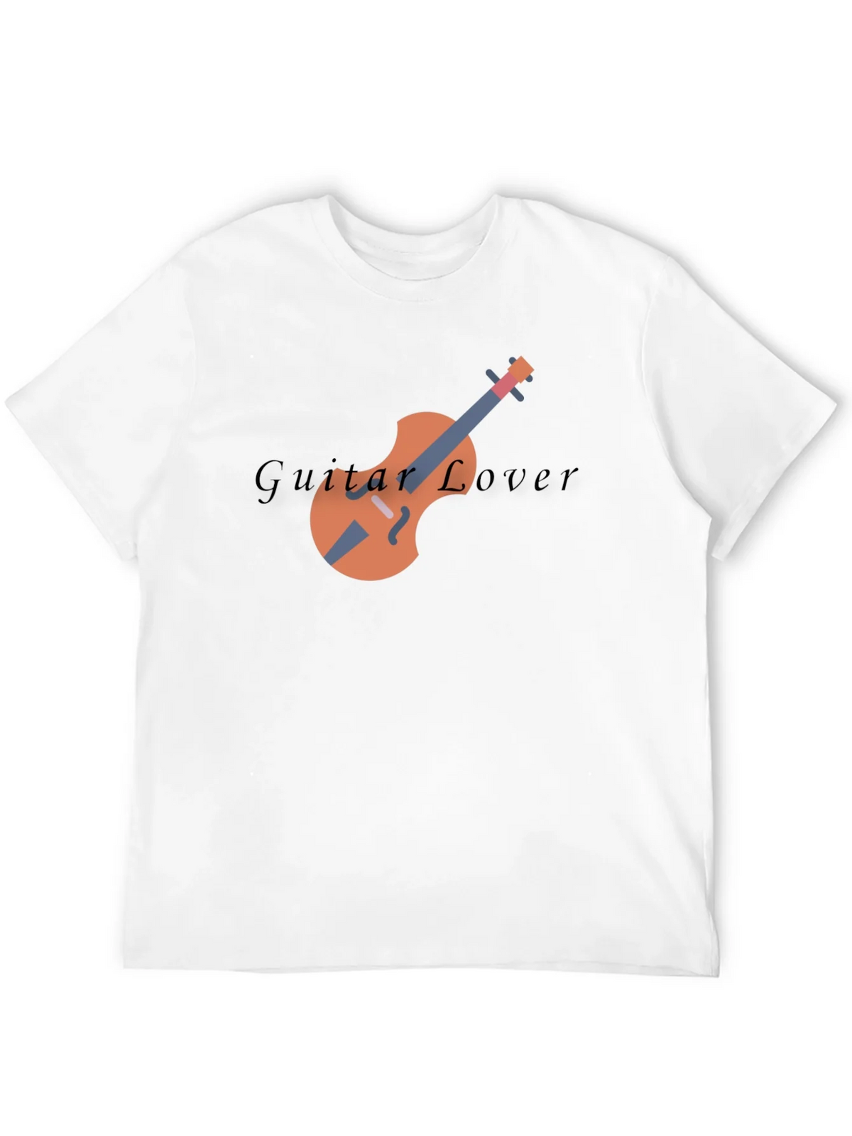Guitar Lover Graphic Print Black T-Shirt