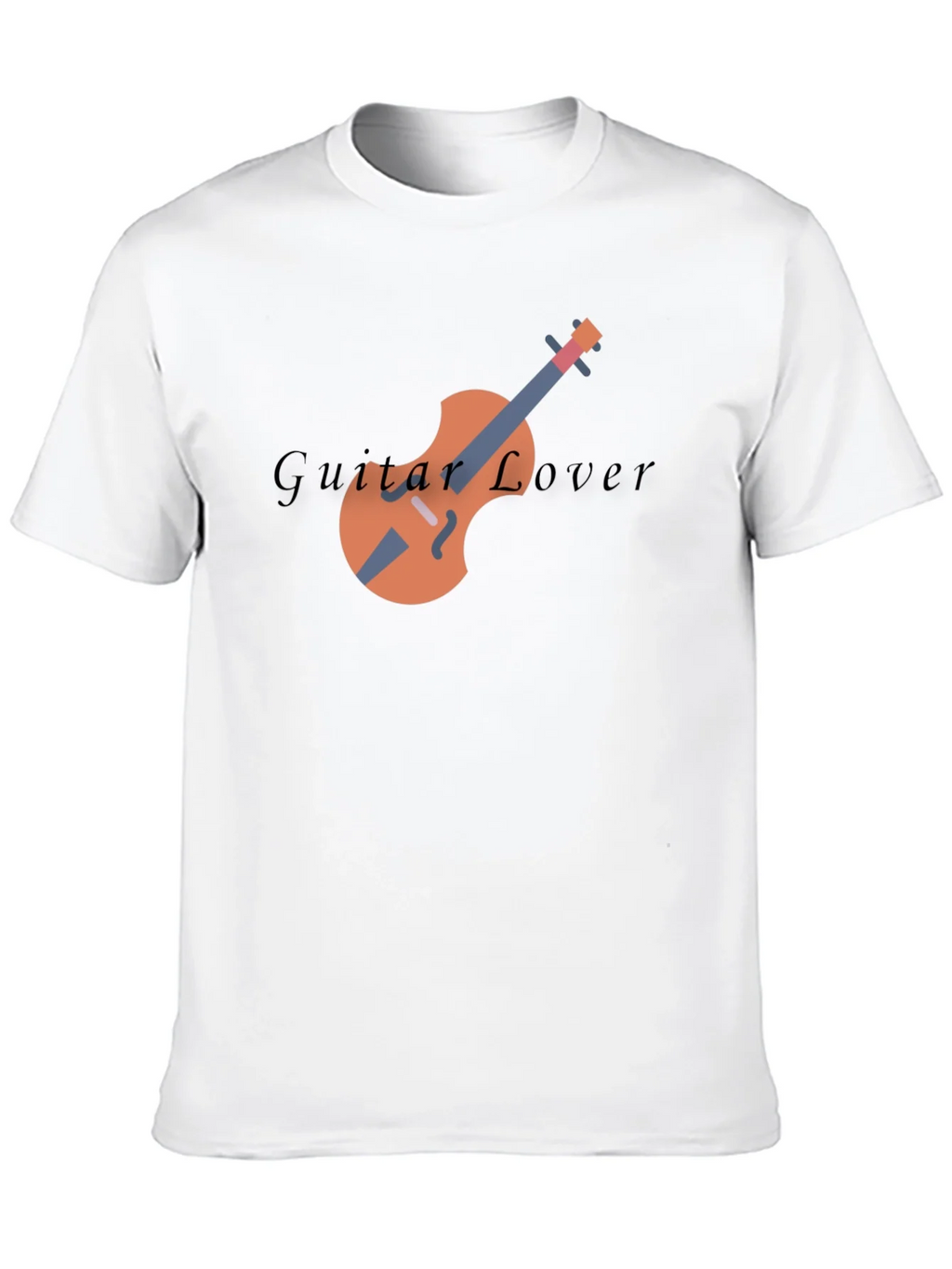 Guitar Lover Graphic Print Black T-Shirt