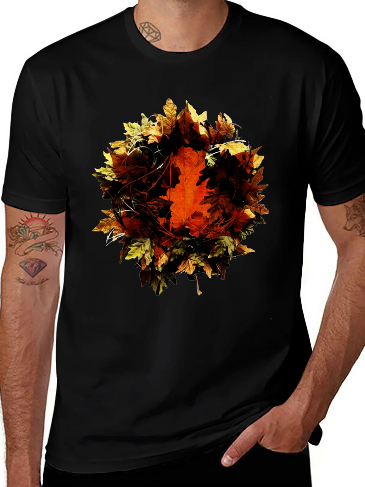 Autumn Leaves Graphic Tee - Stylish Fall Fashion