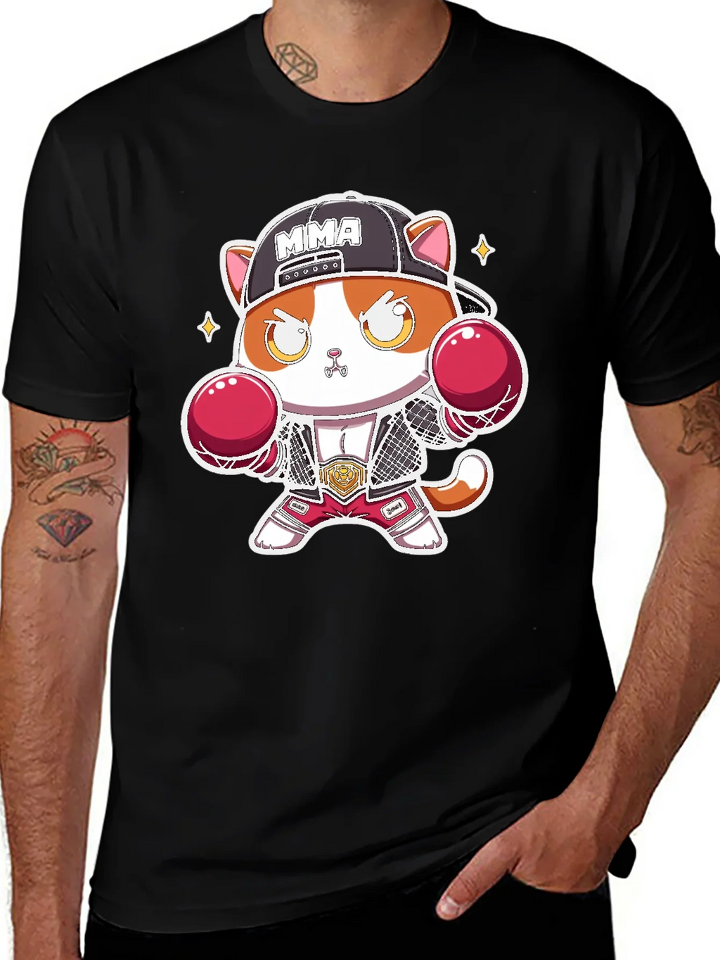 MMA Cat Black T-Shirt