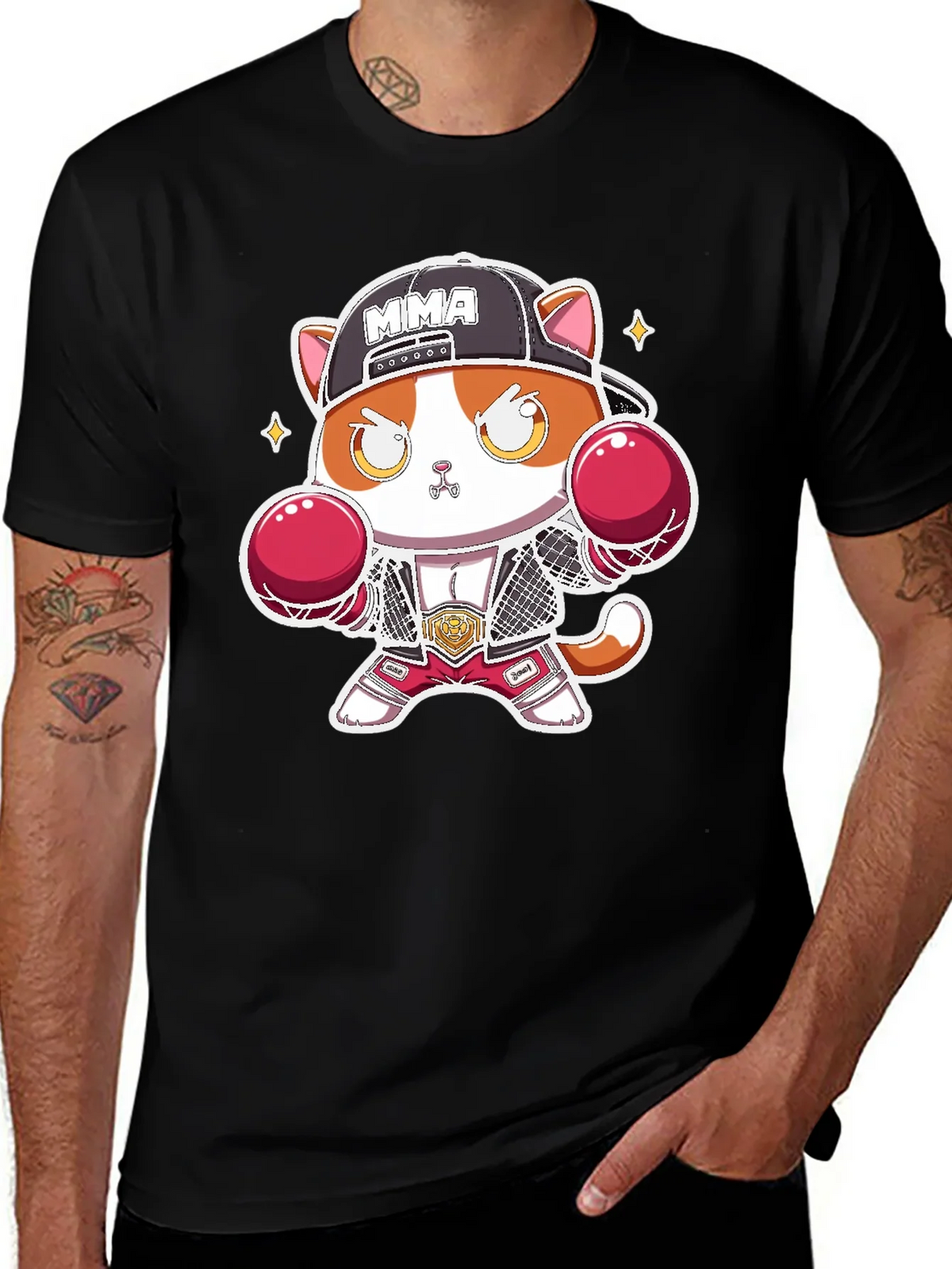 MMA Cat Black T-Shirt