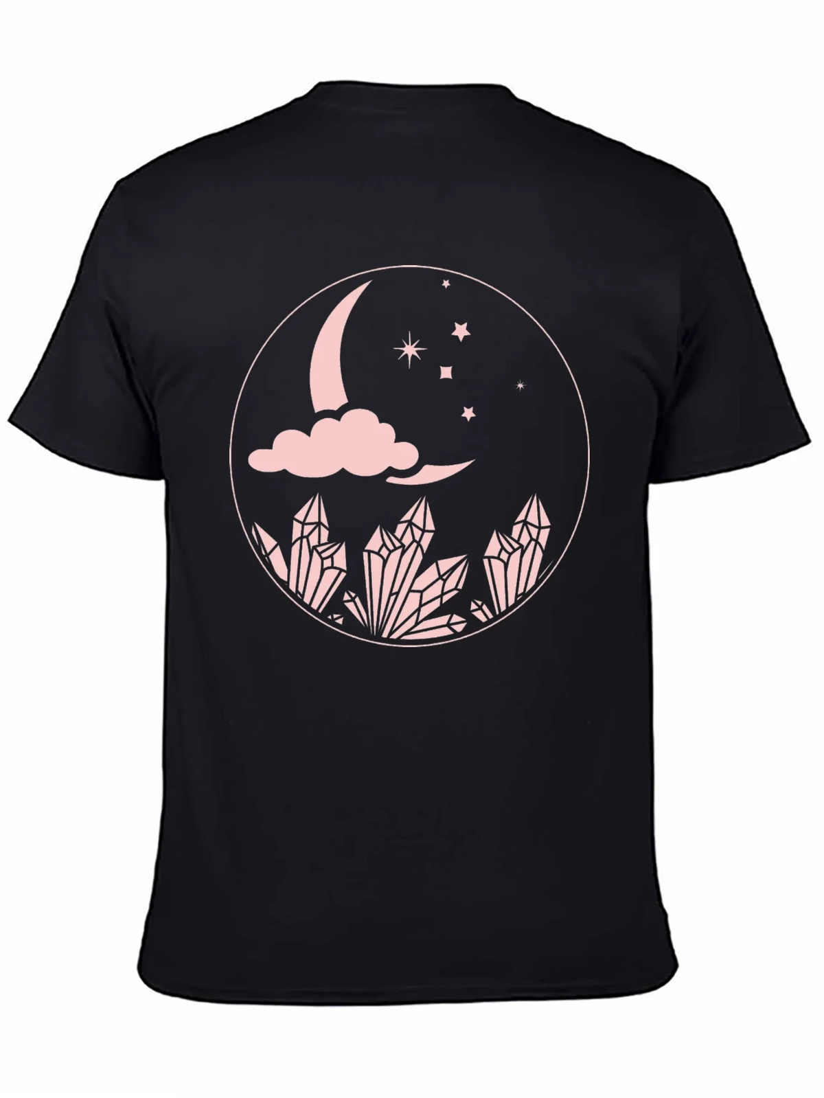 Moon Crystal Graphic Tee - Black Cotton Comfort Fit