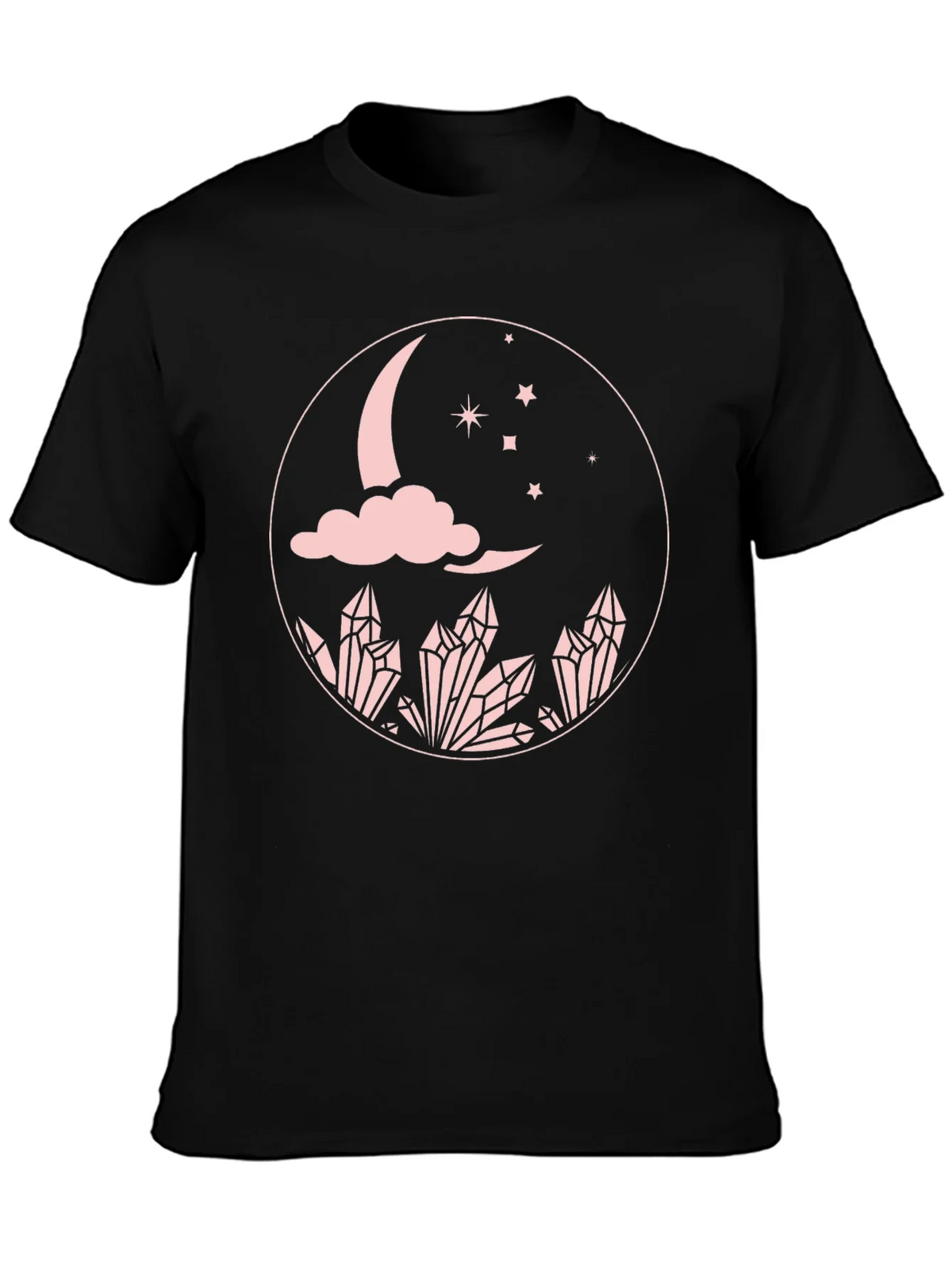 Moon Crystal Graphic Tee - Black Cotton Comfort Fit