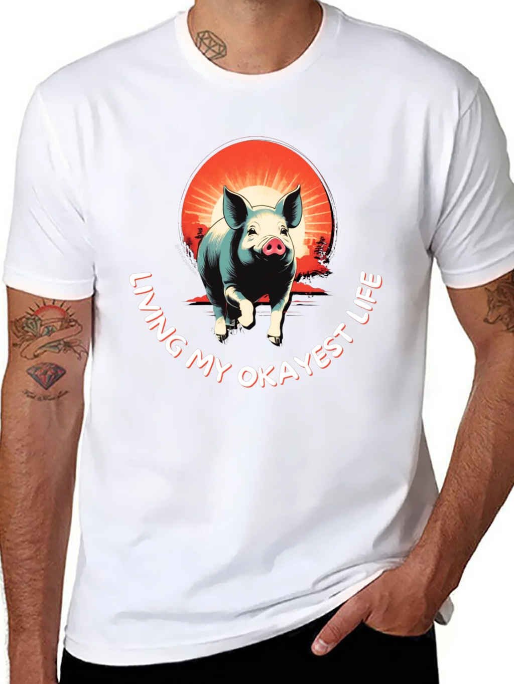 Living My Okayest Life Pig Graphic Tee