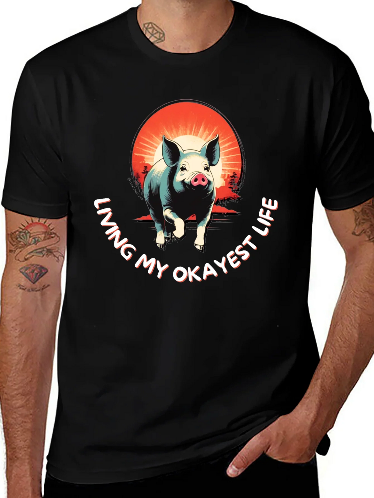 Living My Okayest Life Pig Graphic Tee