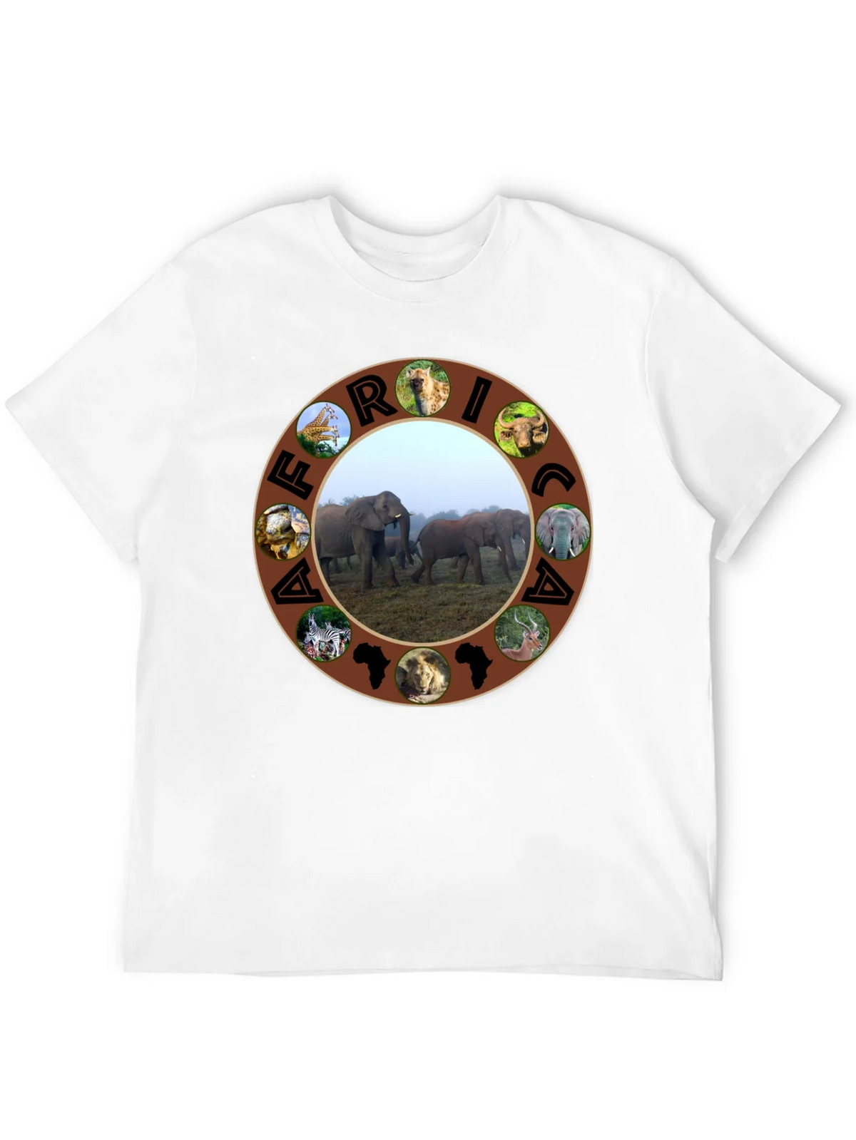 Africa Wildlife T-Shirt - Black Safari Tee