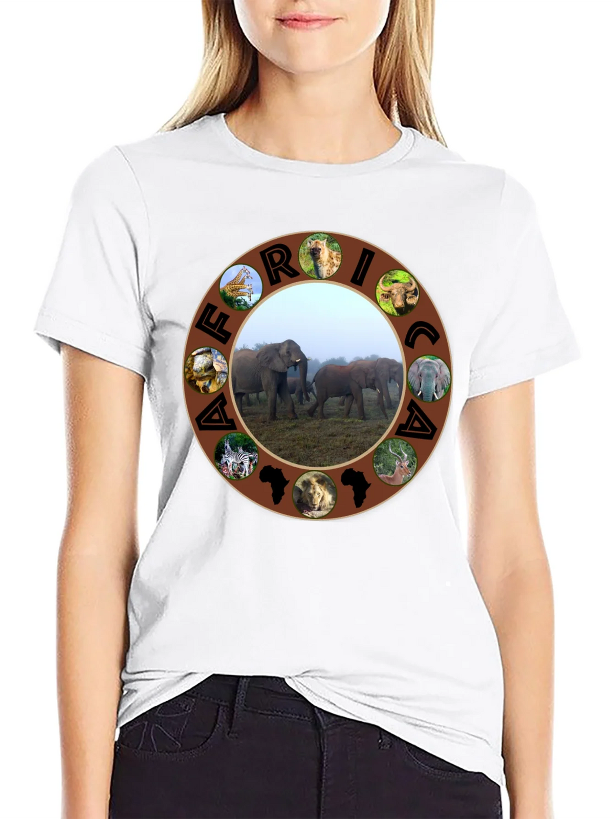 Africa Wildlife T-Shirt - Black Safari Tee