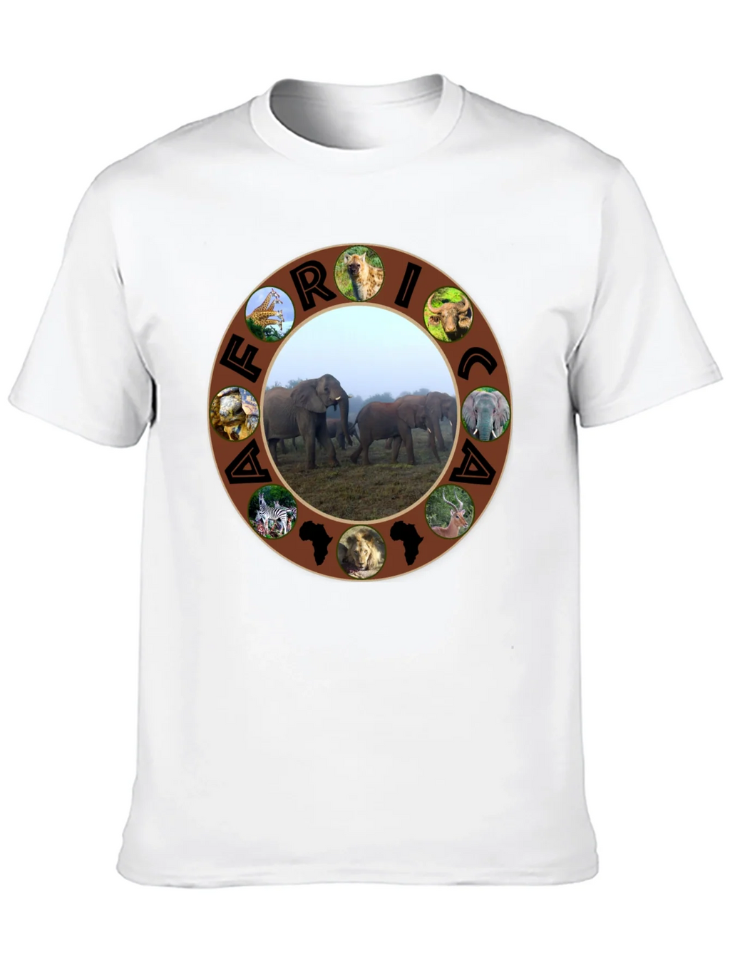 Africa Wildlife T-Shirt - Black Safari Tee