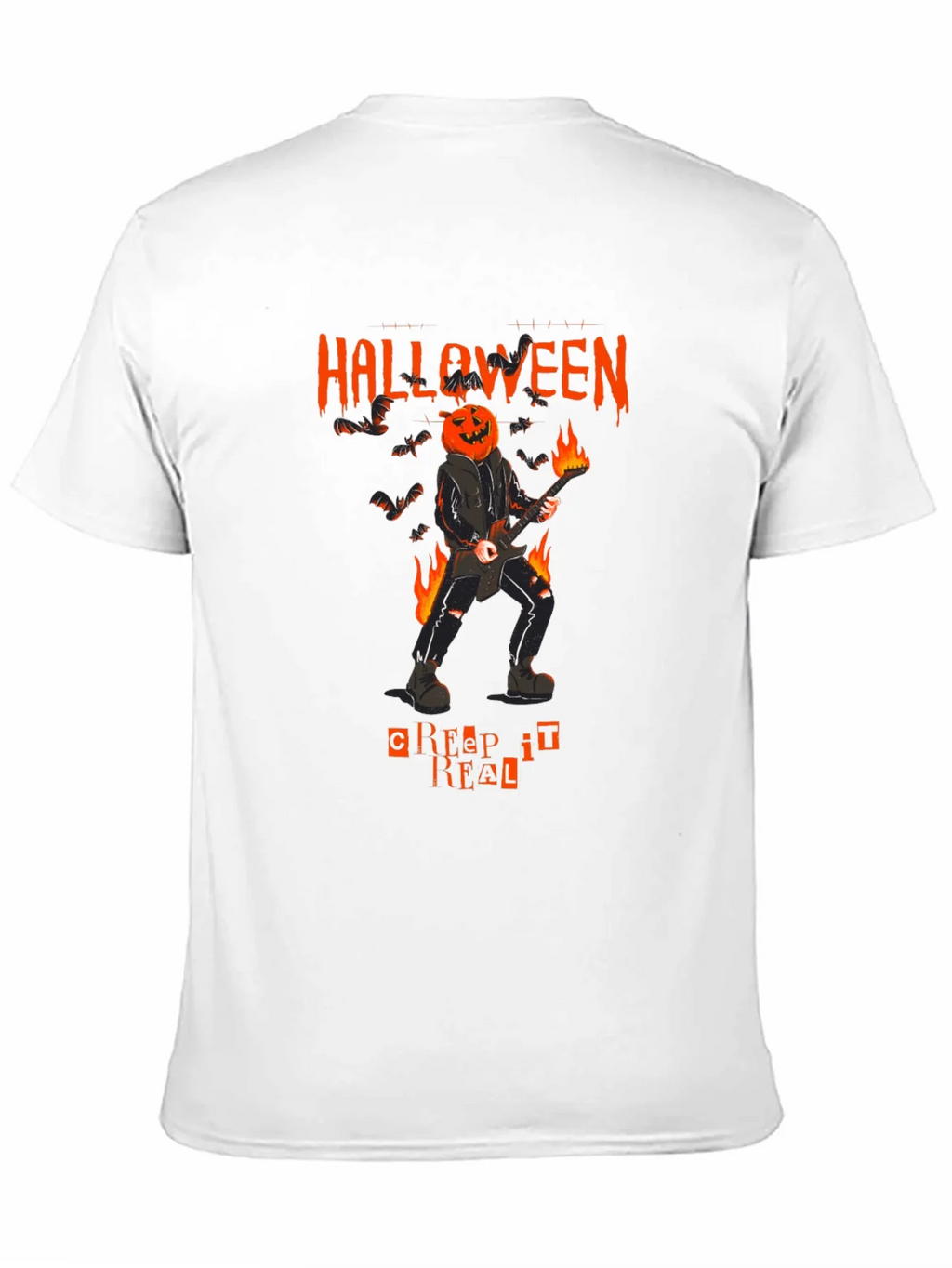 Halloween Pumpkin Head Guitarist T-Shirt