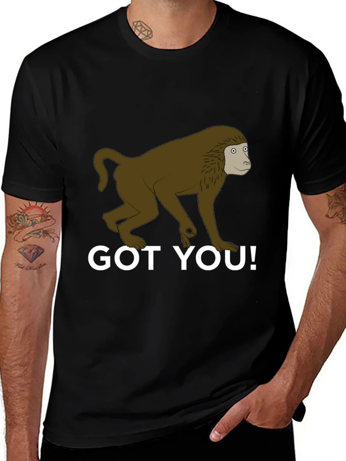 Got You! Monkey Graphic Tee - Novelty T-Shirt