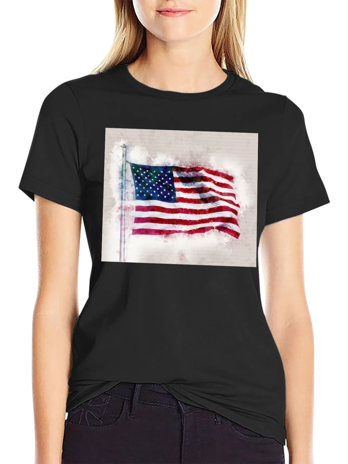 American Flag Graphic Tee - Patriotic Style
