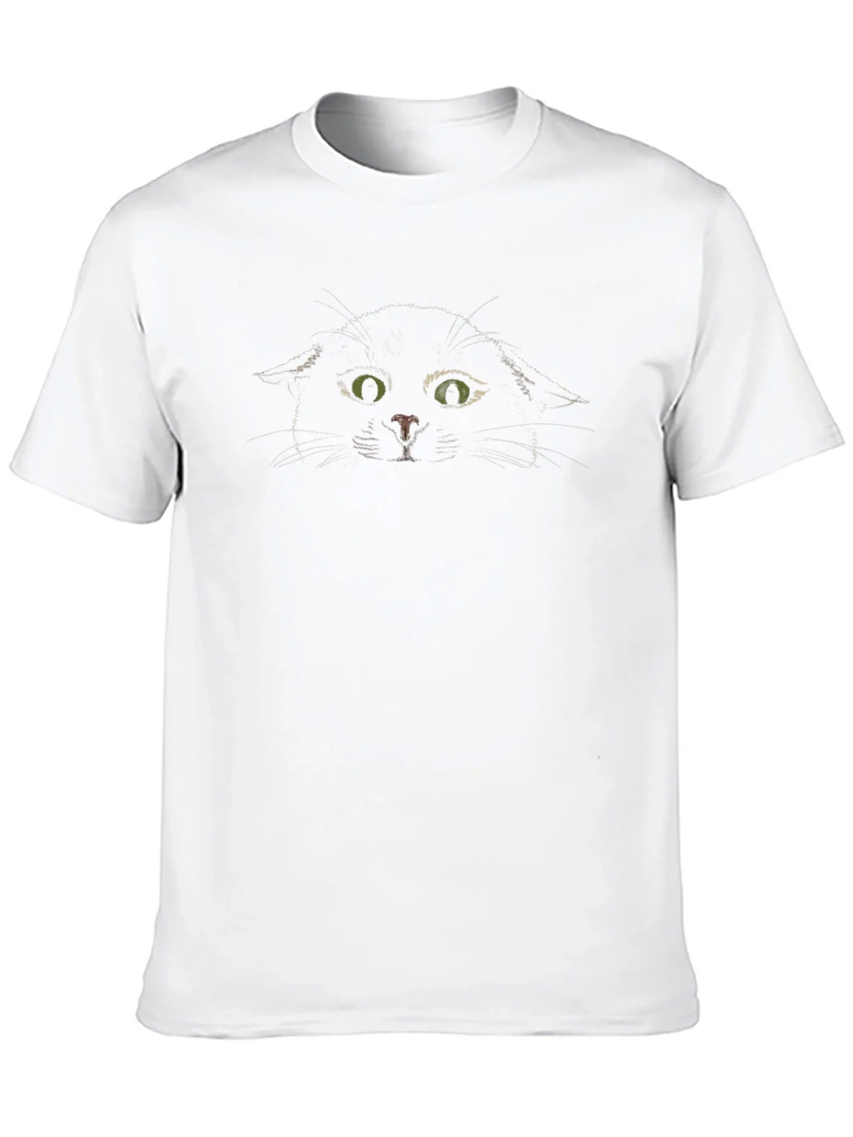 Black Cat Peeking Graphic T-Shirt - Mens
