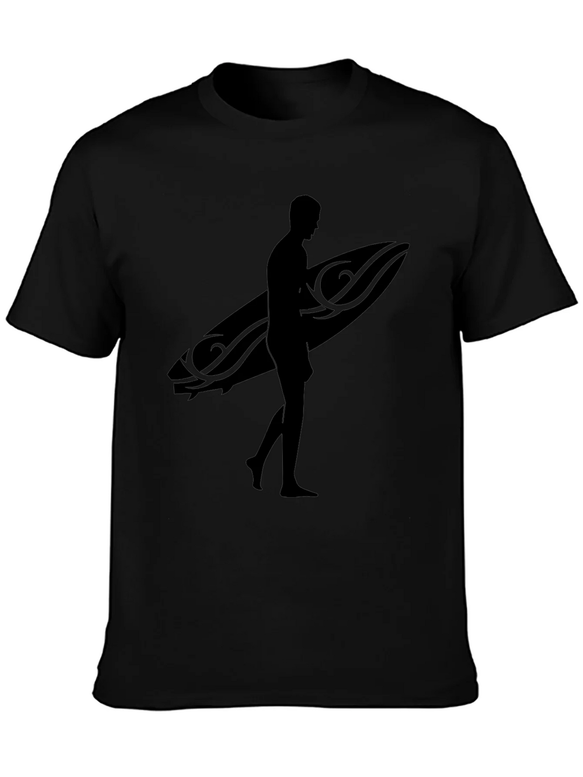 Black Surfer Silhouette T-Shirt