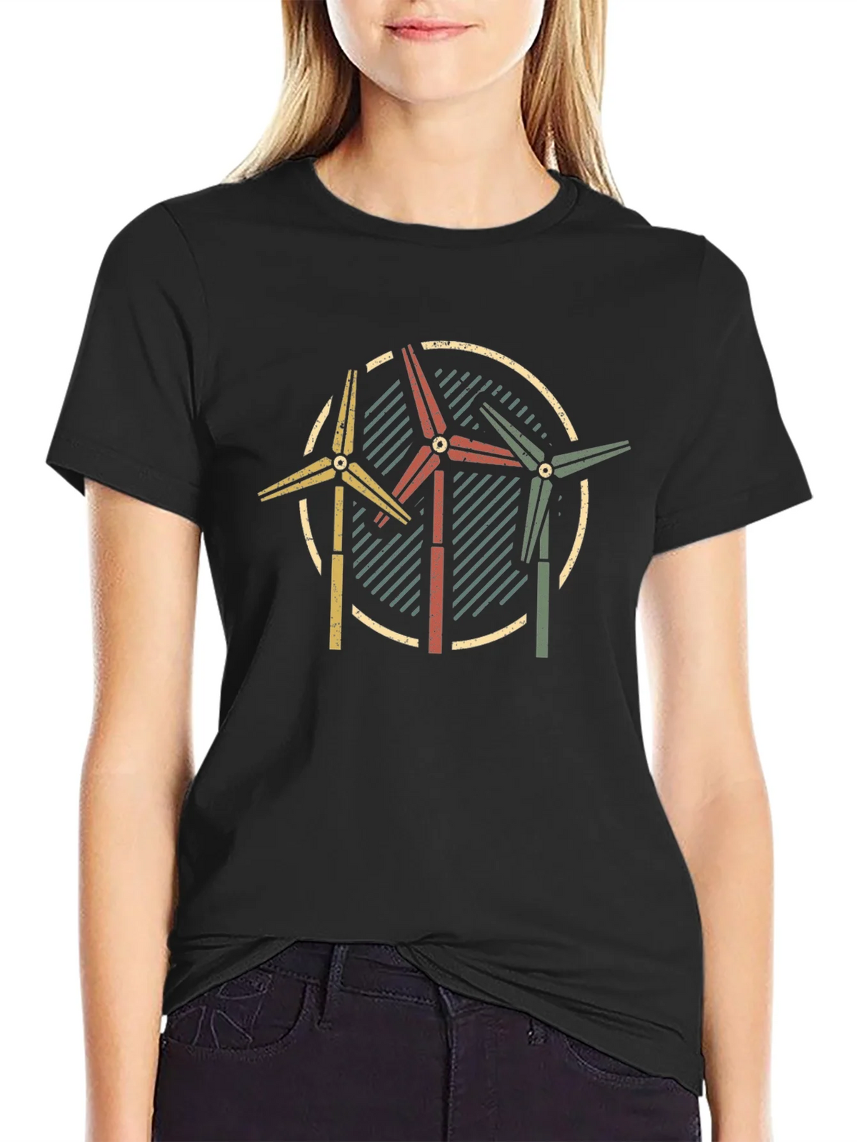 Retro Wind Turbine Graphic Tee