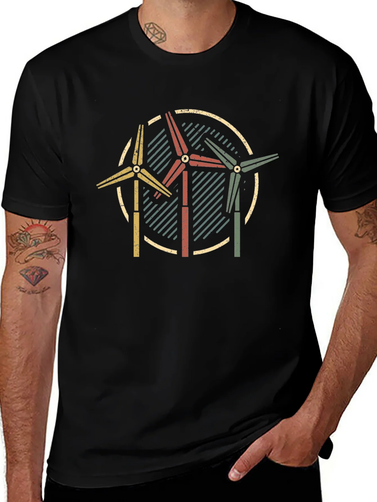 Retro Wind Turbine Graphic Tee