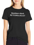 Weather Girl Meteorologist Black Graphic T-Shirt