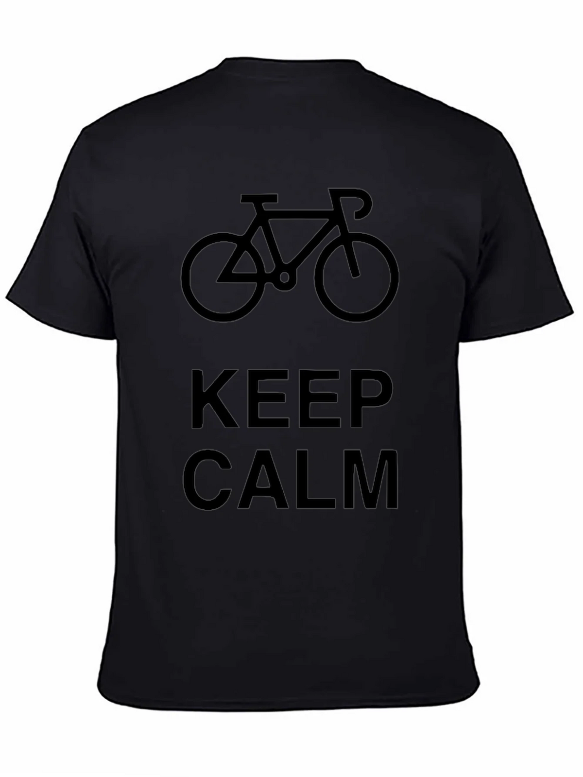 Keep Calm Bicycle Graphic Black T-Shirt