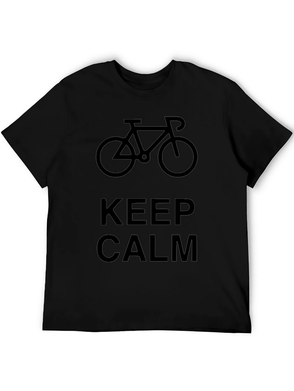 Keep Calm Bicycle Graphic Black T-Shirt