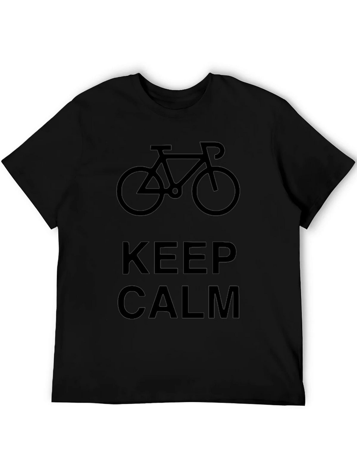 Keep Calm Bicycle Graphic Black T-Shirt