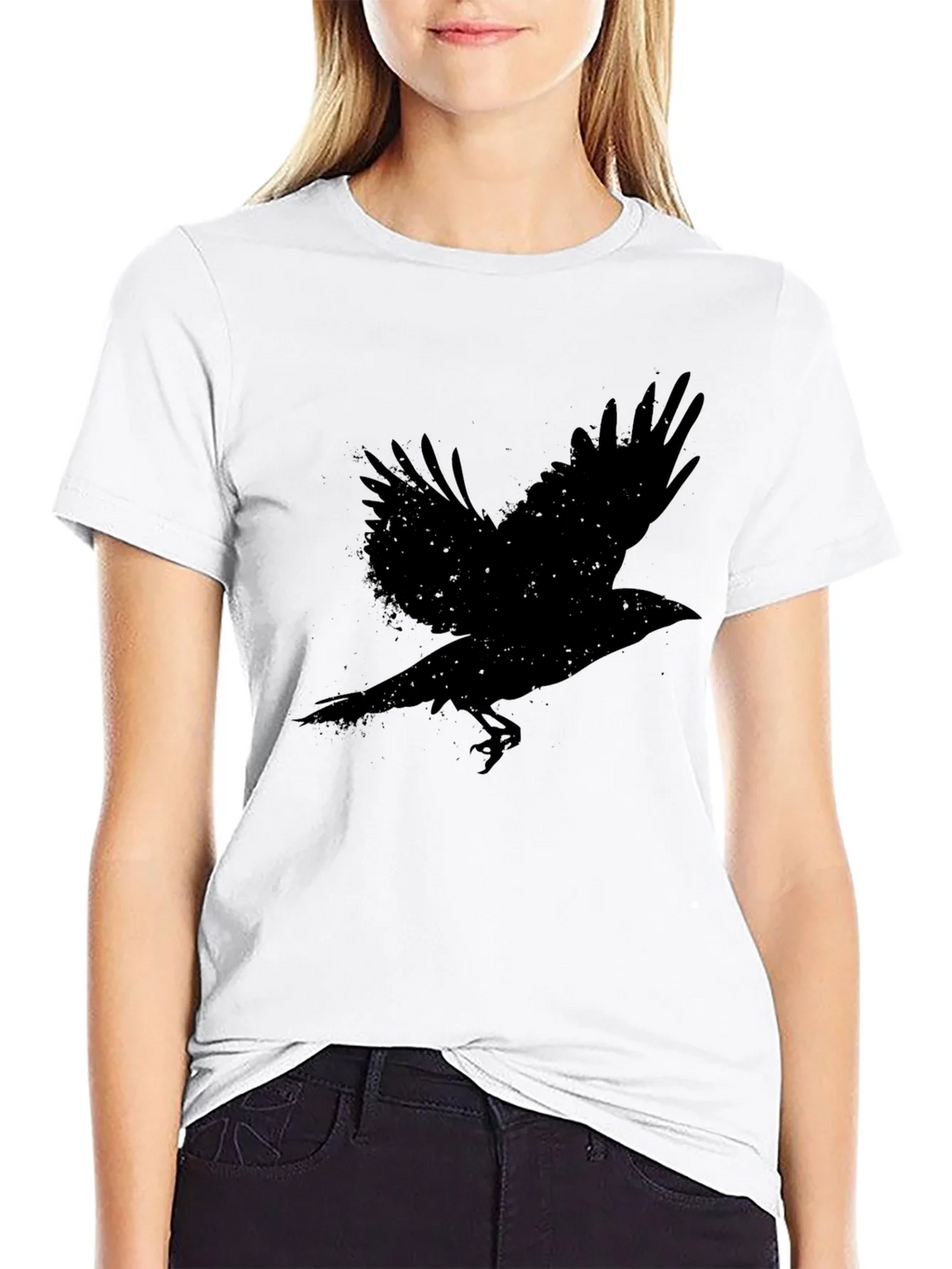 Raven Graphic T-Shirt - Black Bird Tee