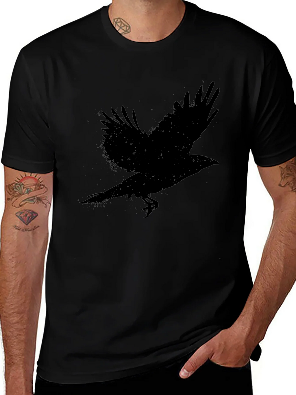 Raven Graphic T-Shirt - Black Bird Tee