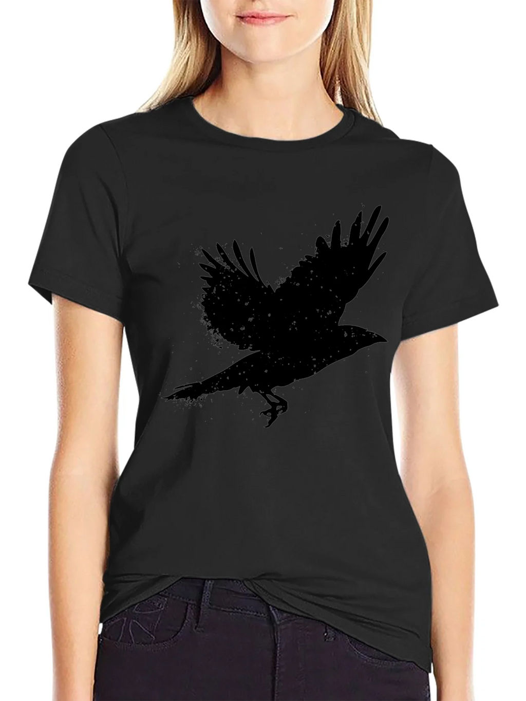 Raven Graphic T-Shirt - Black Bird Tee