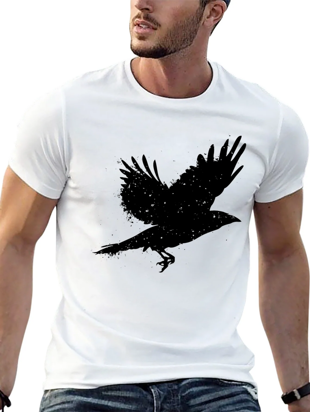 Raven Graphic T-Shirt - Black Bird Tee