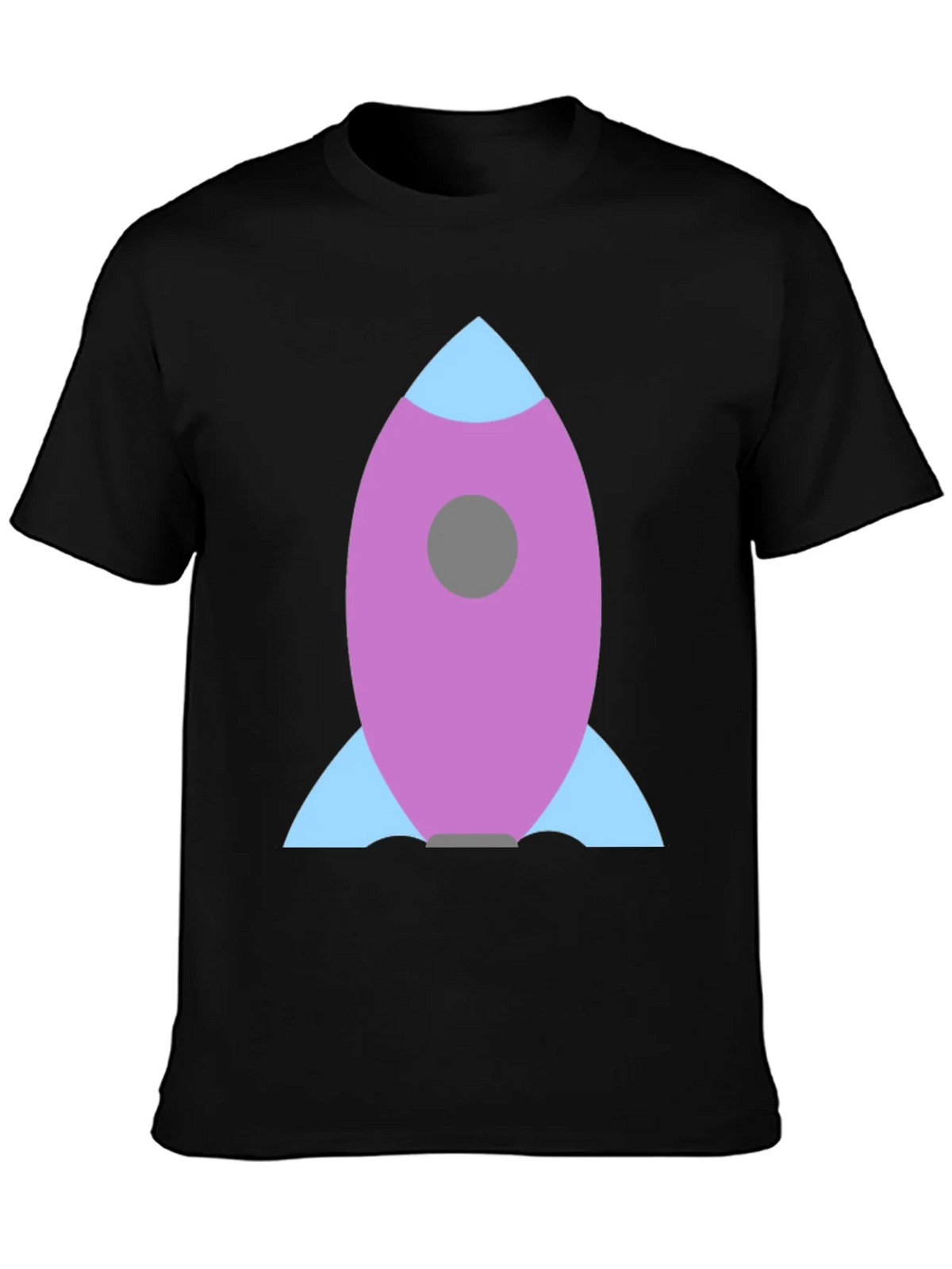 Rocket Graphic Black Tee - Blast Off in Style!