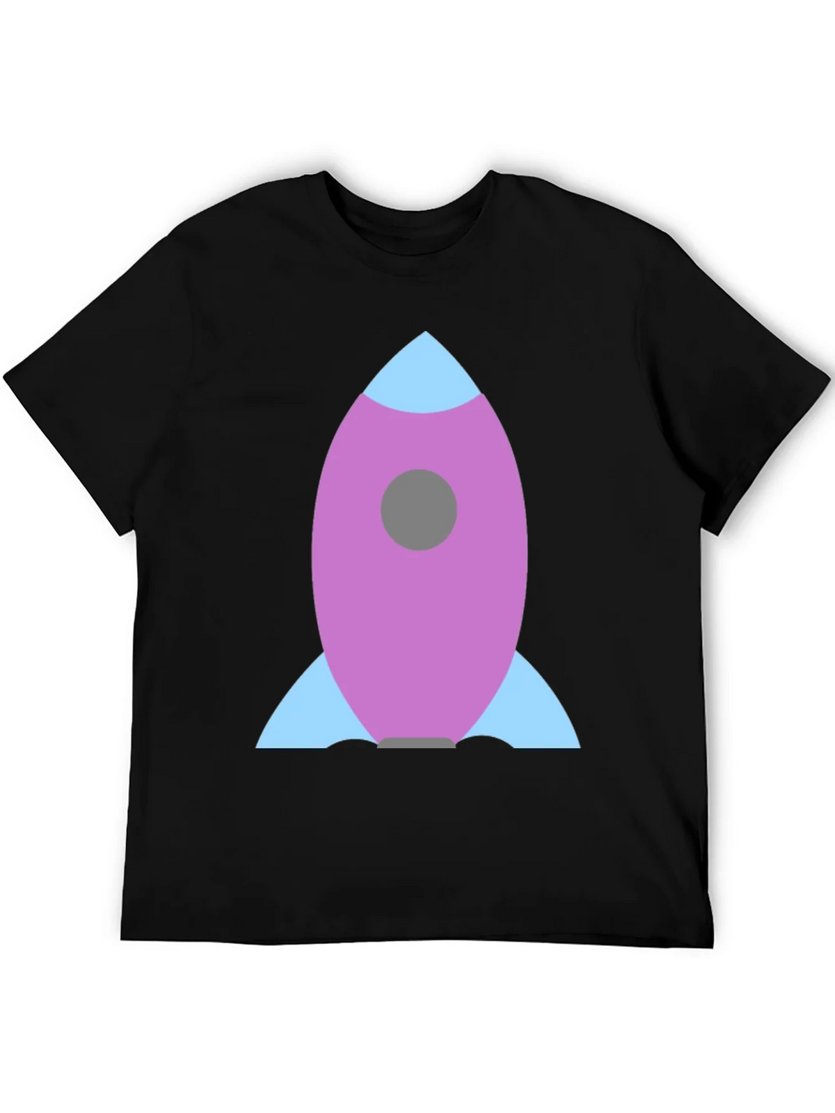 Rocket Graphic Black Tee - Blast Off in Style!