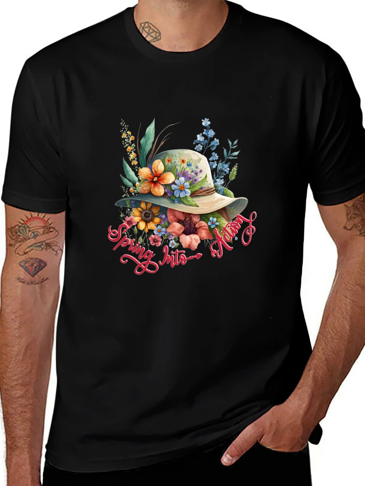 Floral Spring Into Autumn Graphic T-Shirt