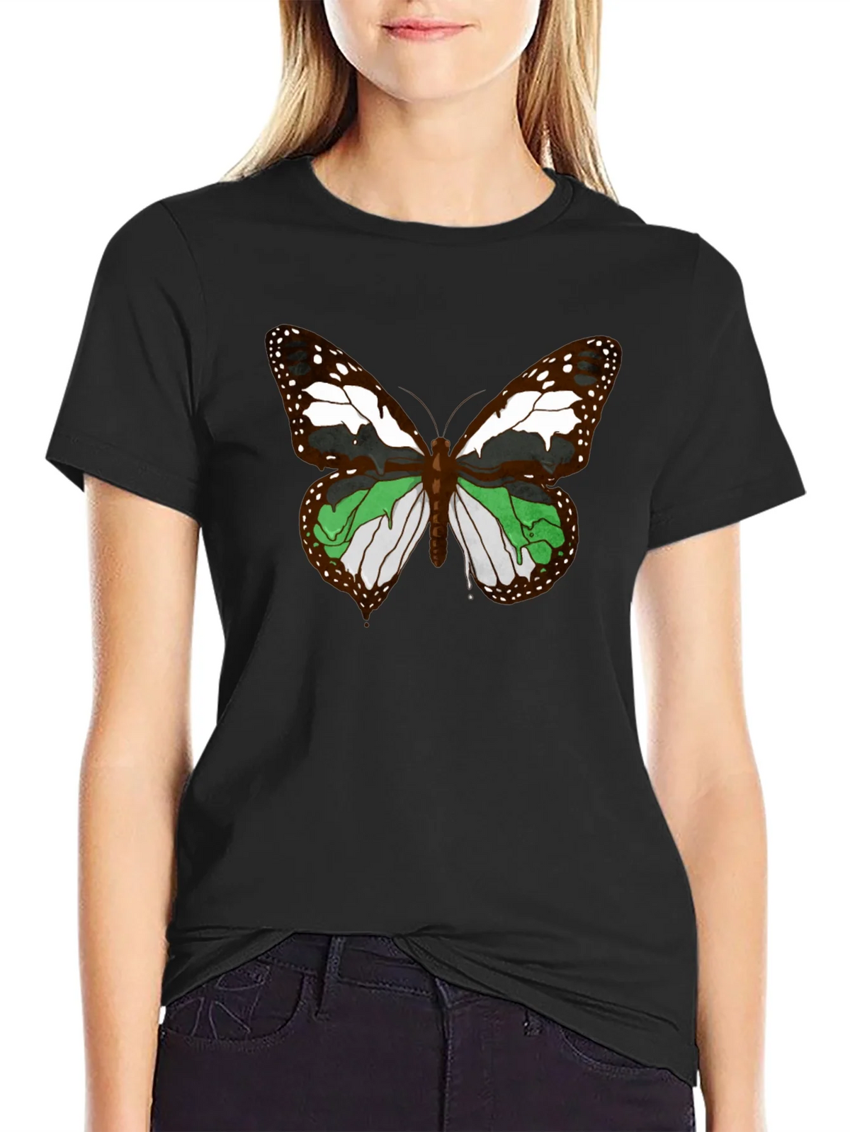 Butterfly Graphic T-Shirt - Black Cotton Tee