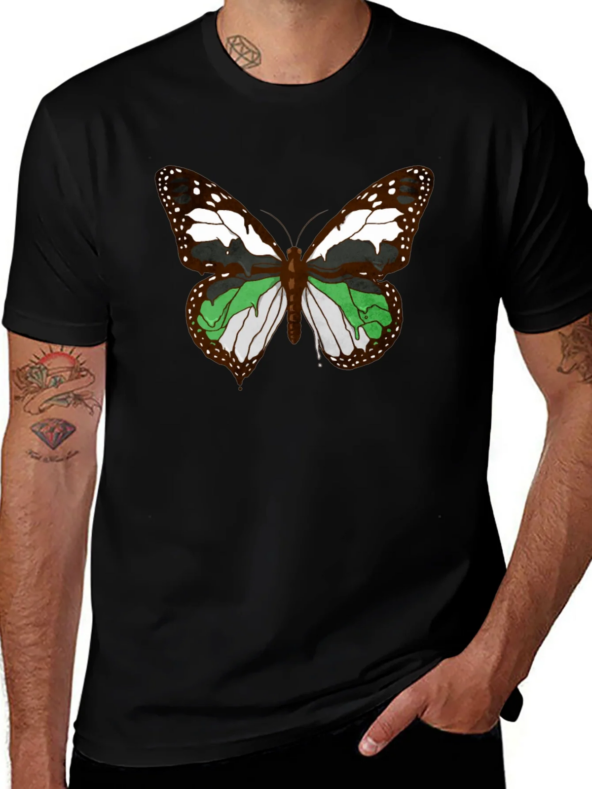 Butterfly Graphic T-Shirt - Black Cotton Tee