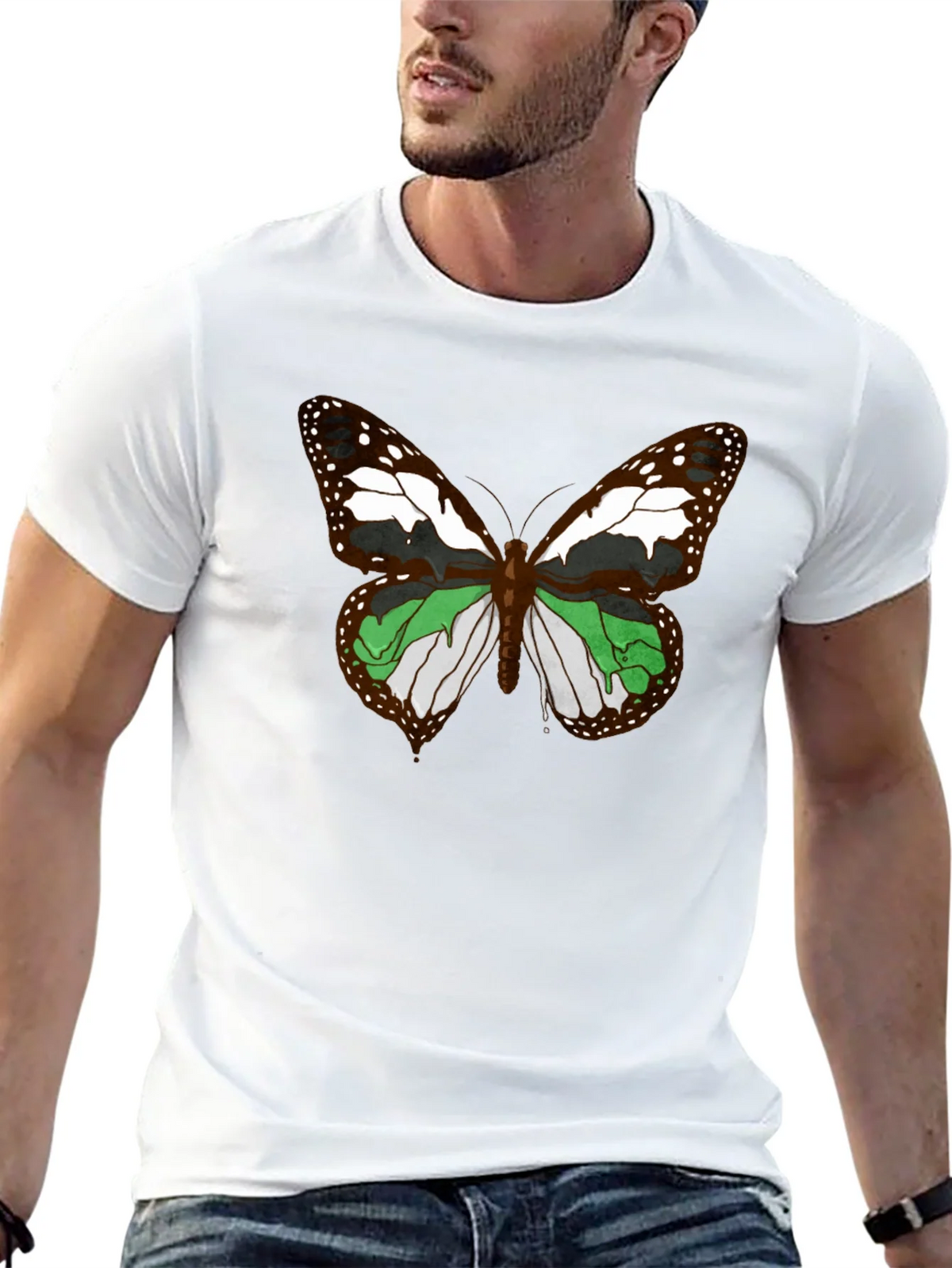 Butterfly Graphic T-Shirt - Black Cotton Tee