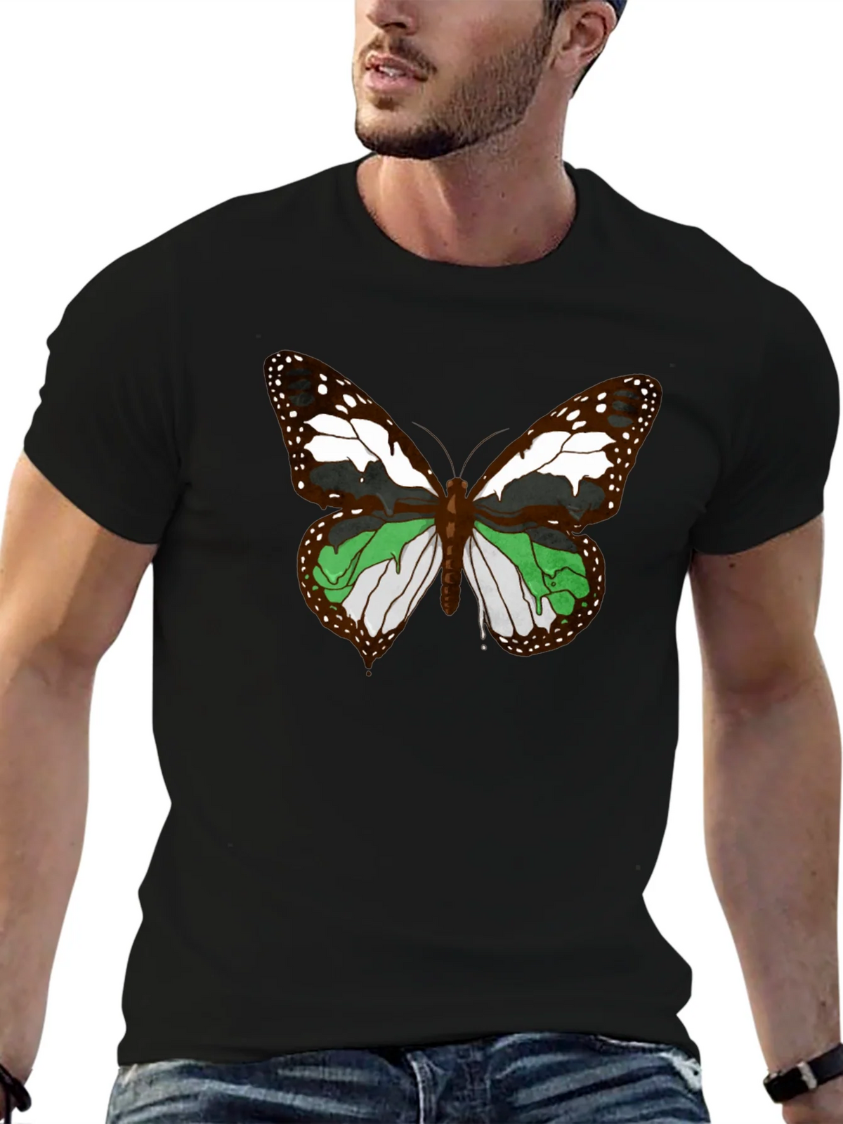 Butterfly Graphic T-Shirt - Black Cotton Tee