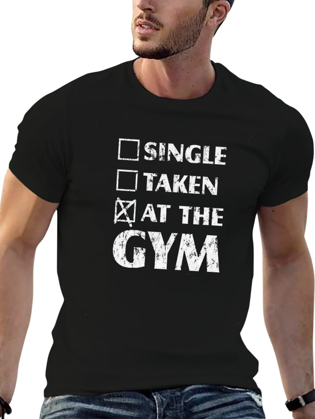 Gym Lover Graphic Tee - Single Taken At The Gym T-Shirt