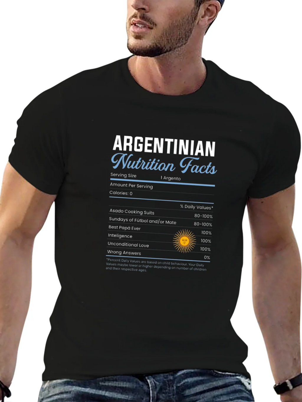 Argentinian Nutrition Facts Graphic T-Shirt