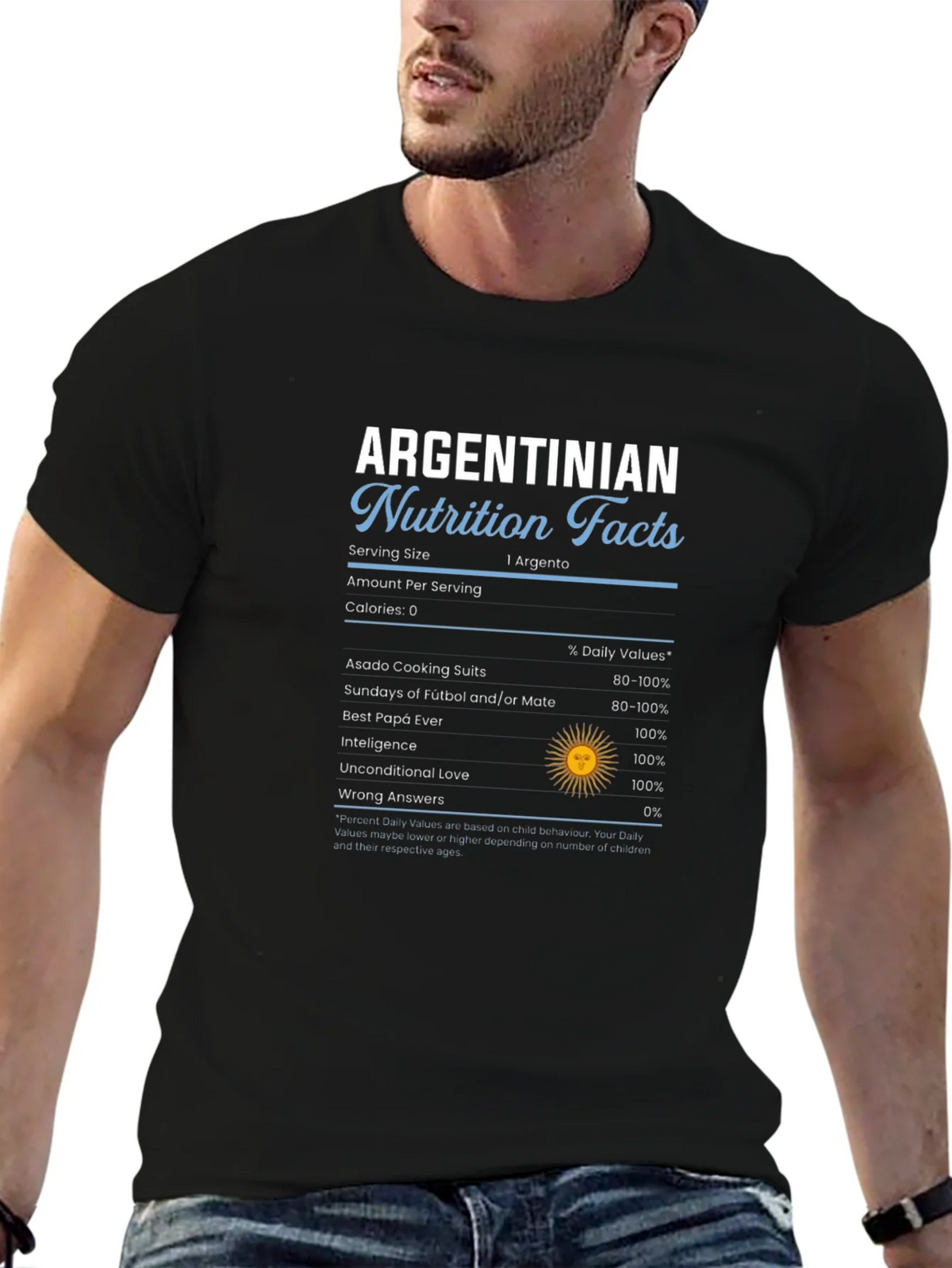 Argentinian Nutrition Facts Graphic T-Shirt