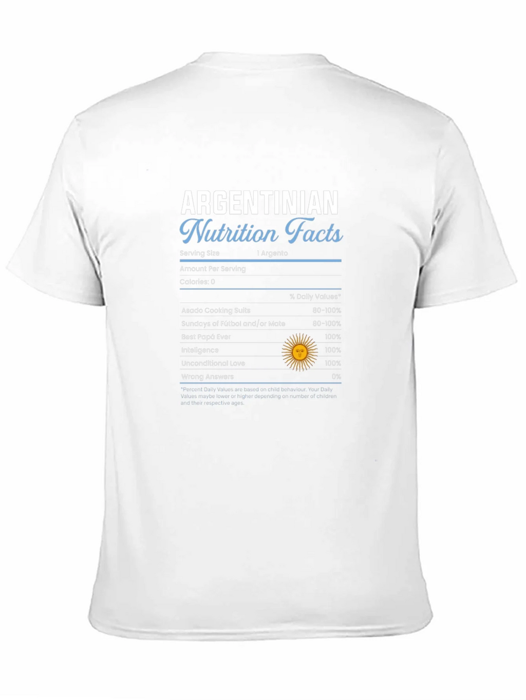 Argentinian Nutrition Facts Graphic T-Shirt